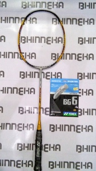 Raket Badminton Yonex Arcsaber Gamma Free Senar Yonex BG 6 Berkualitas