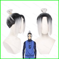YB1 Anime BLUE LOCK Gin Gagamaru Cosplay Wig Black White Gradient Hair Fluffy Hairpiece Heat Resista