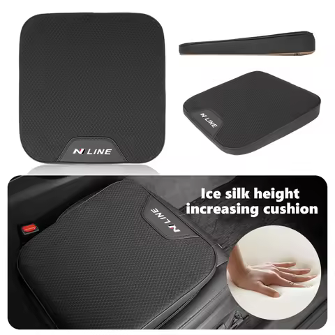 Breathable Ice Silk Car Booster Seat Cushion Heightening Mat For Hyundai N Nline Tucson Kona Sonata 