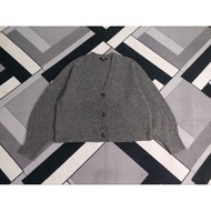 Unicolo Souffle Yarn Gray Cardigan Size L