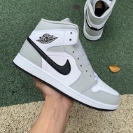 AIR JORDAN 1 MID LIGHT SMOKE gray 2.0 AJ1 Nike shoes women men KASUT