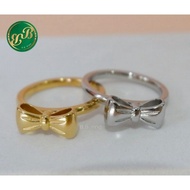 Bb Stainless Steel Bow Ring 2 Colors To Choose From (sz5-9us)