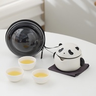 Panda Series - Travel Tea Set Portable Cute One Pot Three Cups Folding Storage Business Companion Gi