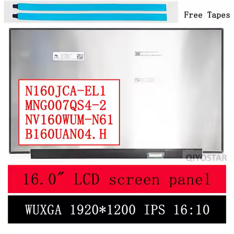 16" IPS Laptop LCD Screen B160UAN04.H NV160WUM-N61 MNG007QS4-2 N160JCA-EL1 Display Matrix Panel Repl