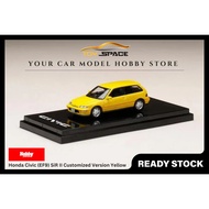 [HOBBY JAPAN] 1:64 Honda Civic (EF9) SiR II Customized Version Yellow