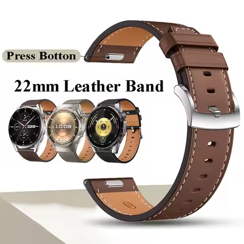 22mm Leather Watchband for Huawei Watch GT 6 46mm Strap Wristband Quick Releas Bracelet for Huawei G