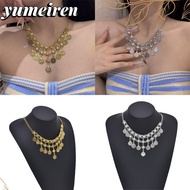 YUMEIREN Tassel Necklace, Versatile Vintage Coin Necklace, High Quality Bohemian Style Bohemian Neck