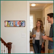 Love You More Sign Vintage Metal Ornament Industrial Love You More Bar Sign for Home Apartment Livin