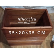 KAYU Teak wood box Size 35×20×35 cm, full wooden teak storage box