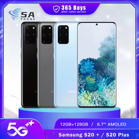 Samsung Galaxy S20+ S20 Plus 5G RAM 12GB ROM 128GB SmartPhone 6.7inch CPU Qualcomm Snapdragon 865 45