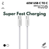ICast Type C To C 60W (2 Meters) Type C Cable 60W Fast Charging 2 Meters