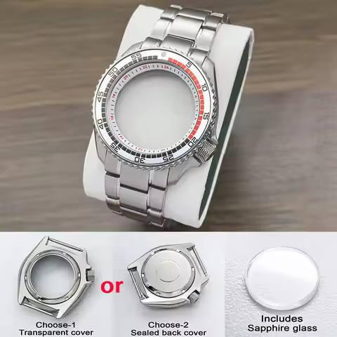 Customized 42mm NH35 Case Flat Sapphire Glass SKX007 Watch Case Fits NH35 NH36 4R 7S26 Movement 28.5