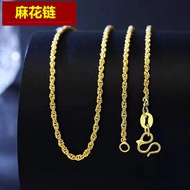 สร้อยคอทองคำขาว 18K สำหรับผู้หญิง โซ่รูปกระแสน้ำ โซ่รูปมัดย้อม โซ่รูปตัวอักษรสี่เหลี่ยม โซ่รูปกระดูก