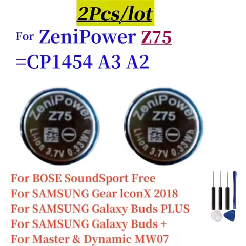 2PCS Z75 Battery CP1454 For Bose Soundsport Free For Samsung Gear IconX 2018 & Galaxy Buds+ Live SM-