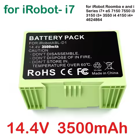 14.4V 2600mAh/3500mAh Battery for iRobot Roomba e Replacement Lithium Ion and i Series i7 7150 7550 