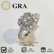 Lady's Ring Diamond Moissanite 1.2 ct Round Cut Engagement Ring Women's Silver Ring