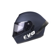 EVO Safety Helmet CA-969 Plain Color Blackout Blue Earphone Slot Glasses Inner Sunglasses Fully Remo