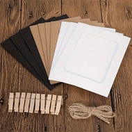 21 Pack Kraft Paper Photo Frames - 4x6 Inch Multi-Hanging Display, 21 Pack Contains 10 Photo Frames,