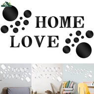 Acrylic Mirror Wall Sticker Set Self-Adhesive Home Love Mirror Decals DIY Removable Round Mirror Wall Stickers  SHOPSKC3859