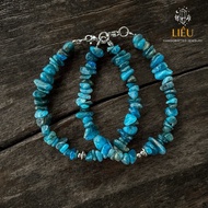 Raw stone bracelet with Apatite charm