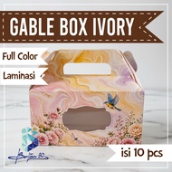Gable box IVORY box hampers souvenir gift pack IVORY fill color laminated