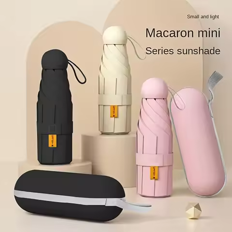 Ultralight And Compact Portable Capsule Umbrella UV Protection Umbrella Mini Five-fold Umbrella