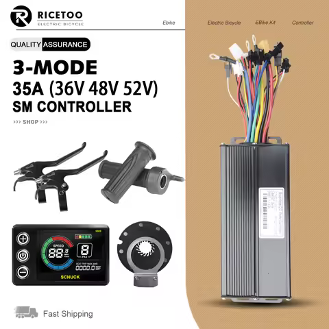 35A Electric Bicycle Sinewave Controller 36V48V52V Use for 1500W2000W Motor Brushless Controller 3 M