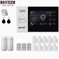 DAYTECH 4GWiFi/GSM Burglar Alarm System Used TUYA APP Full Touch Color Screen With Door Sensor Motio
