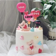 Cake decoration decoration, soft glue advertisement, bear love, Valentine's Day, Qixi 520 birthday a