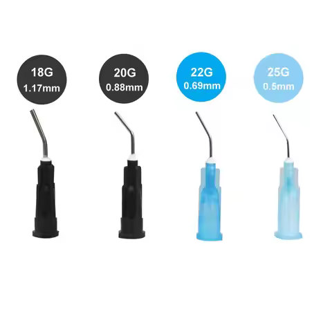100pcs Dental Irrigation Needle 18G 20G 22G 25G Elbow Root Canal Cleaning Syringe Teeth Endo Irrigat