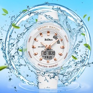 BIDEN Top Luxury Brand Women Fashion Watch Dual Display Quartz Women Watch Waterproof Silicon Strap