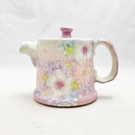 ゆずりは　薄紅花景色　ポット急須　48705　瀬戸焼【新品】
