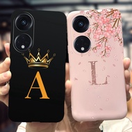 Soft Case OPPO Reno 8T 4G Casing Popular 26 Letters Crown Shockproof Cover OPPO Reno8 T CPH2481 Reno8T 2023 Capinha