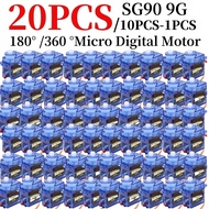☇SG90 9G Micro Digital Servo Motor 180/360 Degrees Miniature Servo Motor for RC Helicopter AircCI<9
