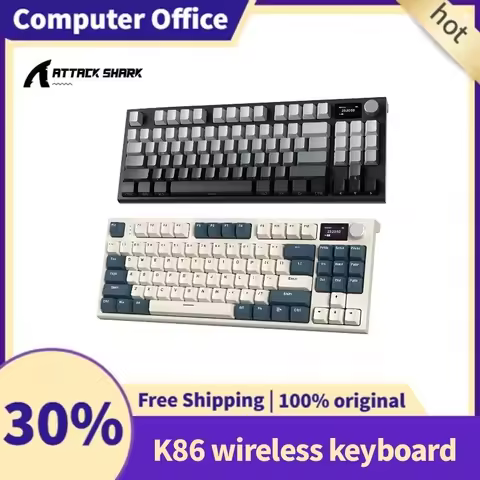 Attack Shark K86 Wireless Mechanical Keyboard Layoutdisplay Screenvolume Rotation Button Low Latency