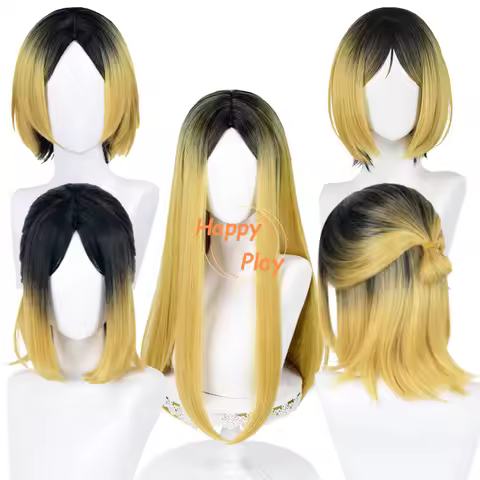 4 Styles Kenma Kozume Cosplay Wig Golden Black Dyeing Kozume Kenma Females Wig Heat Resistant Synthe