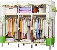 Portable Wardrobe Storage Closet, Freestanding Closet Wardrobe, Modular Storage Unit, Stainless Stee