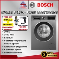 【Free Install】Bosch Series Series 6 | WGG25401SG | 10 KG | Wool programme | Allergy plus | Cold wash