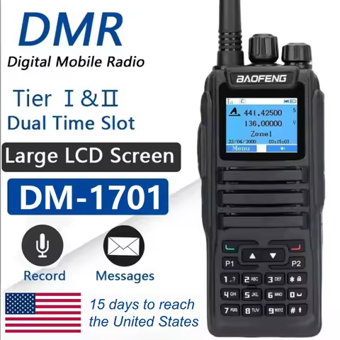 Dm1701 Digital Walkie Talkie Dmr Radio+Analog Two Way Radio Open Gd77 Dual Time Slot Tier 1+2 Huntin