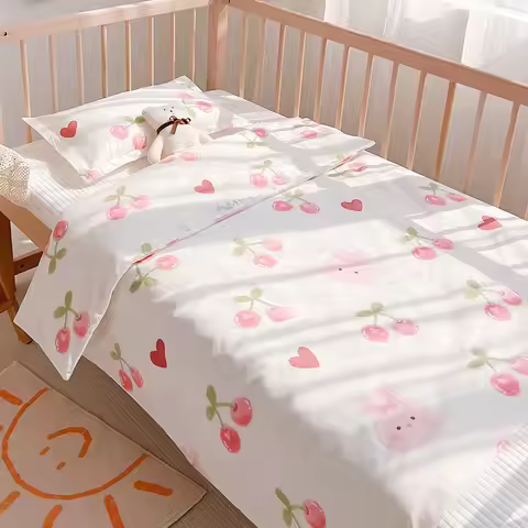 Cute Cartoon Newborn Baby Cot Duvet Cover Case Infant Toddlers Cotton Quilt Cover Duvet Case Childre