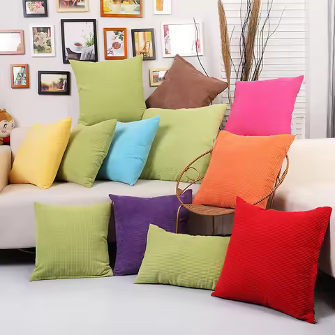 Corduroy Throw Pillow Cases Sofa Cushion Cover 50x70/65x65/60x80/70x70/80x80cm Decorative Home Car O