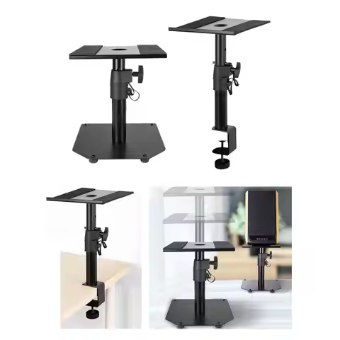 Speaker Stand Steel Adjustable Height Studio Monitor Stand Speaker Holder for Music Studio Surrounds
