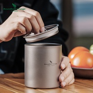 99.9% Pure Titanium Cup 01019/Double Layer/Anti-Scalding/Heat Insulation/Tea Cup/with Lid/350ml/Outd