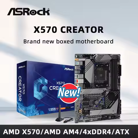 ASRock X570 CREATOR Motherboard Support 5600X 3600X 5600G 5700X 5700X3D 5800X3D 5800X CPU AM4 4xDDR4