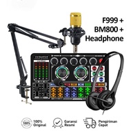 Bonkyo F999+Bm800 Live Sound Card Live Mixer Computer Peripherals For Audio Karaoke Sound Card
