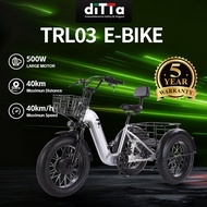 FERSON TRI03 3-Wheel E-Bike | 500W Motor | 48V 12Ah Lithium Battery electric Motor/electric scooter 