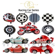🇲🇾 Racing Car Motorcycle Foil Balloon Wheel Helmet Sport Motorbike Race Checkered Track F1 Tyre