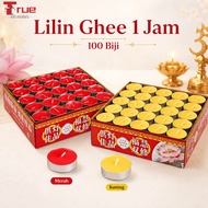 100PCS Ghee Tealight Candle 1 Hour Red Yellow Butter Lamp untuk Prayer Buddhist Temple Altar Home Wo