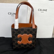 Celine Triomphe 方形盒子包 手袋 黃褐色