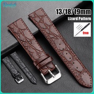 Ultra-thin Lizard Pattern Leather Watch Strap 13mm 18mm 20mm Soft Business Bracelets Women Men Busin